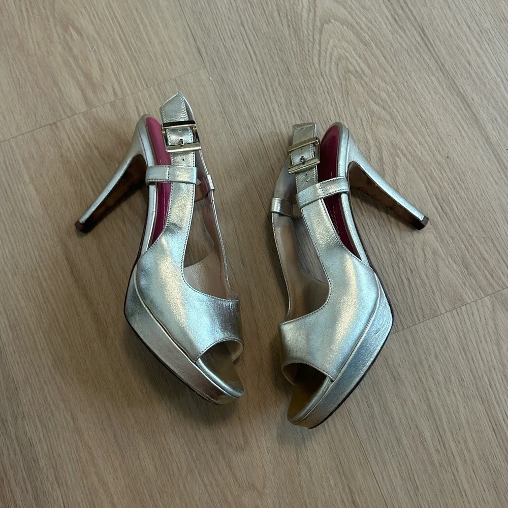 Kate Spade Peep Toe Slingback Leather Heals 6.5